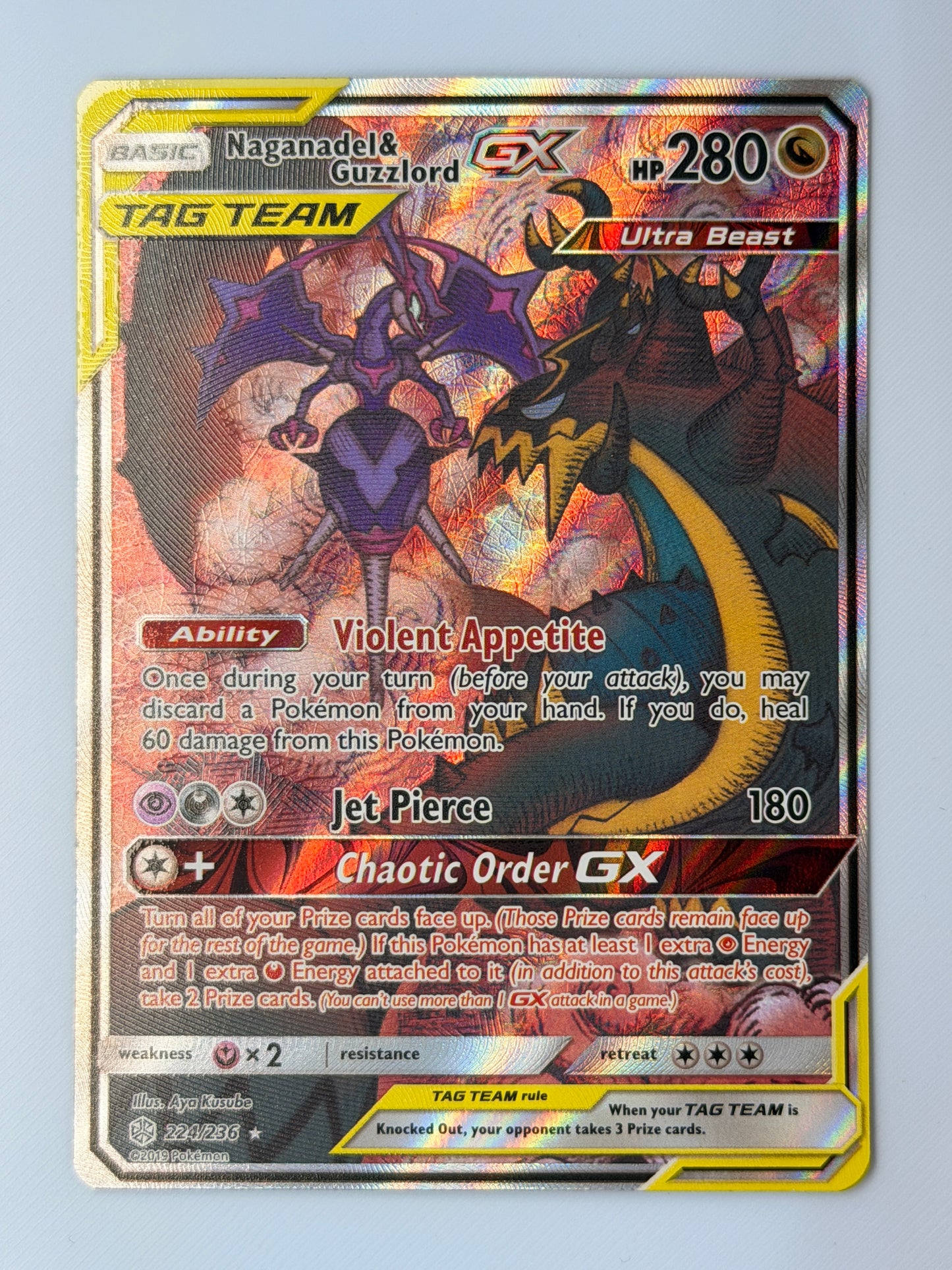 Naganadel & Guzzlord GX (Alternate Full Art) - SM - Cosmic Eclipse