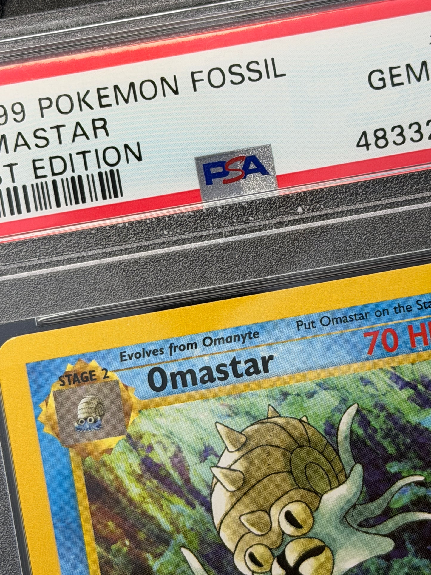 PSA 10 Omastar 1st Edition - Fossil 1st Edition