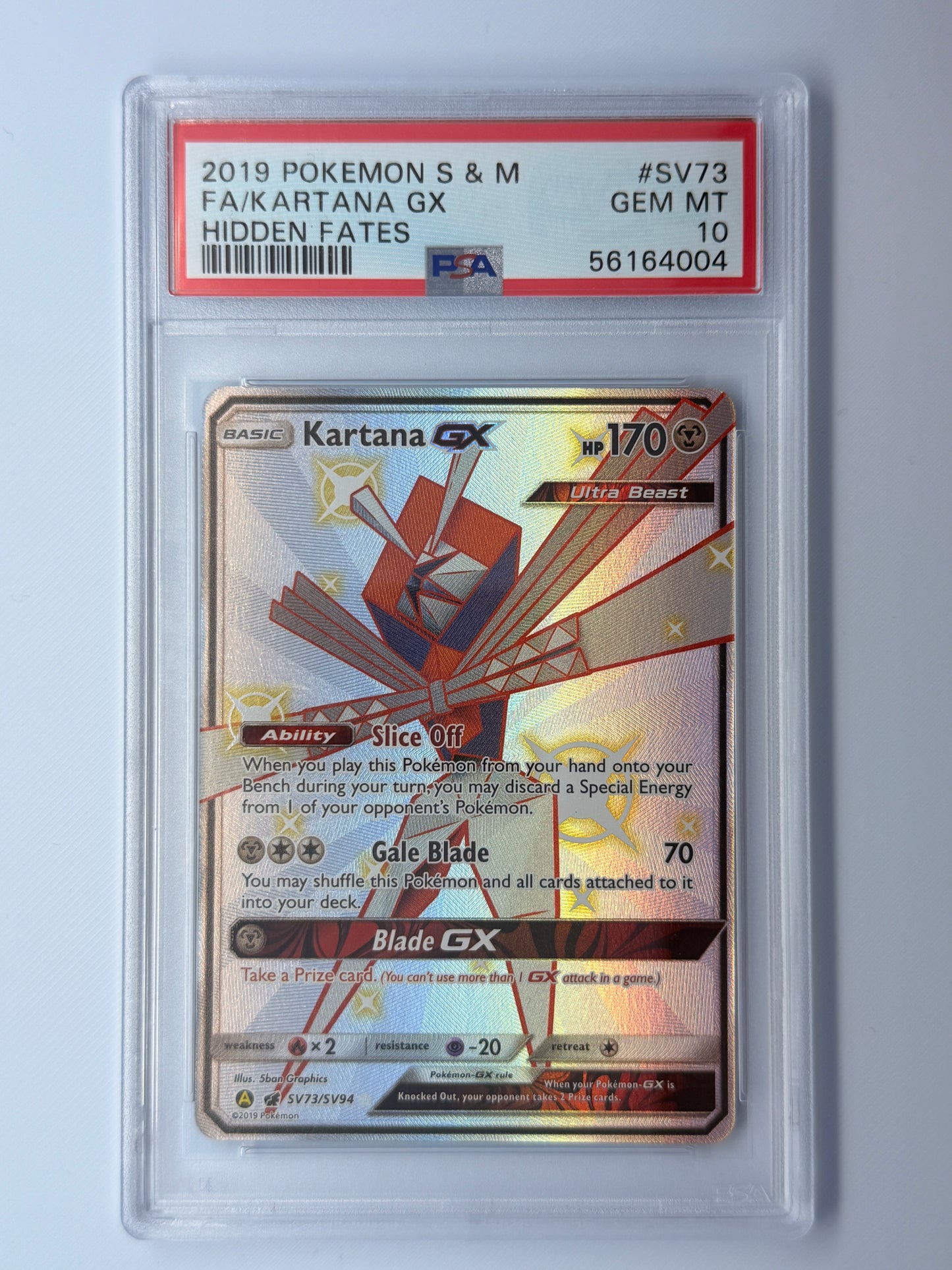 PSA 10 Kartana GX Full Art SV73/SV94 - Hidden Fates